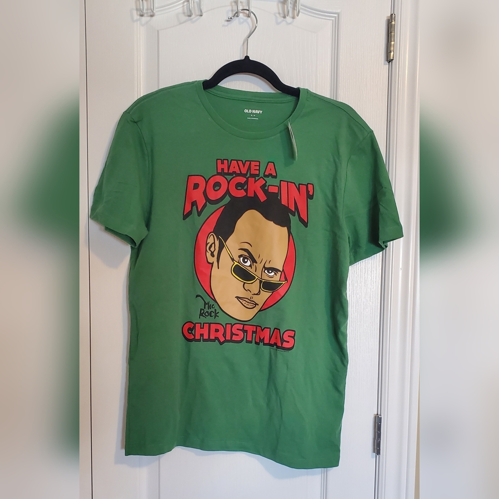 Funny graphic t-shirt from Old Navy "Have a Rock-in' Christmas"